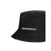 EMPORIO ARMANI CAPPELLO CLOCHE BLACK CON LOGO LETTERING WHITE