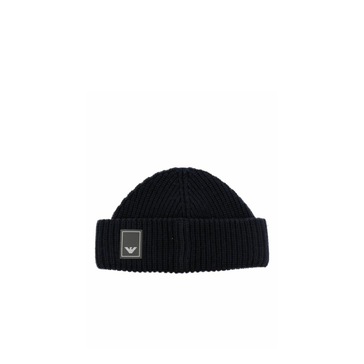 EMPORIO ARMANI BEANIE HAT BLU NAVY