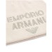 EMPORIO ARMANI BERRETTO IN MISTO LANA BEIGE CON MAXI LOGO LETTERING RICAMATO	