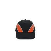 EMPORIO ARMANI CAPPELLO DA BASEBALL BLACK  CON INSERTO ORANGE E LOGO LETTERING RICAMATO