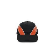 EMPORIO ARMANI CAPPELLO DA BASEBALL BLACK  CON INSERTO ORANGE E LOGO LETTERING RICAMATO