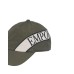 EMPORIO ARMANI CAPPELLO DA BASEBALL MILITARY GREEN CON INSERTO GREY E LOGO LETTERING RICAMATO