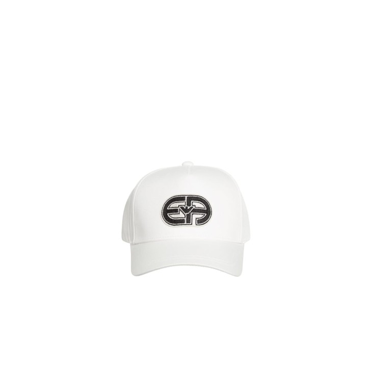 EMPORIO ARMANI CAPPELLO DA BASEBALL WHITE CON PATCH LOGO r-EAcreate RICAMATO