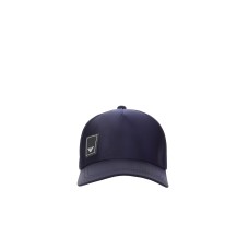 EMPORIO ARMANI CAPPELLO BASEBALL BLU NAVY CON PATCH GOMMATA BLACK CON LOGO AQUILA WHITE