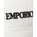 EMPORIO ARMANI CAPPELLO DA BASEBALL WHITE CON LOGO LETTERING RICAMATO BLUE 