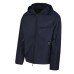 EMPORIO ARMANI BLOUSON BLUE CON CAPPUCCIO IN NYLON LIGHT JACQUARD LETTERING ALL OVER	