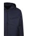 EMPORIO ARMANI BLOUSON BLUE CON CAPPUCCIO IN NYLON LIGHT JACQUARD LETTERING ALL OVER	