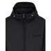 EMPORIO ARMANI BLOUSON BLACK CON CAPPUCCIO IN NYLON LIGHT JACQUARD LETTERING ALL OVER