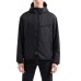 EMPORIO ARMANI BLOUSON BLACK CON CAPPUCCIO IN NYLON LIGHT JACQUARD LETTERING ALL OVER