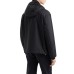 EMPORIO ARMANI BLOUSON BLACK CON CAPPUCCIO IN NYLON LIGHT JACQUARD LETTERING ALL OVER