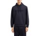 EMPORIO ARMANI FELPA BLUE REGULAR FIT CON CAPPUCCIO E LOGO LETTERING IN DOUBLE JERSEY