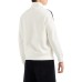 EMPORIO ARMANI FELPA FULL ZIP IN DOUBLE JERSEY DI MISTO COTONE WHITE CON BANDE BLACK CON LOGO LETTERING A RILIEVO	