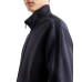 EMPORIO ARMANI FELPA FULL ZIP IN DOUBLE JERSEY DI MISTO COTONE BLU NAVY CON BANDE CON LOGO LETTERING A RILIEVO