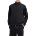 EMPORIO ARMANI FELPA FULL ZIP IN DOUBLE JERSEY DI MISTO COTONE BLACK CON BANDE CON LOGO LETTERING A RILIEVO