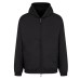 EMPORIO ARMANI FELPA CON ZIP E CAPPUCCIO IN DOUBLE JERSEY BLACK REVERSIBILE IN NYLON LETTERING ALL OVER