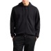 EMPORIO ARMANI FELPA CON ZIP E CAPPUCCIO IN DOUBLE JERSEY BLACK REVERSIBILE IN NYLON LETTERING ALL OVER