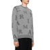 EMPORIO ARMANI PULLOVER GIROCOLLO REGULAR FIT GREY IN LANA CON LOGO LETTERING ALL OVER BLUE SFOGATO	