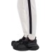 EMPORIO ARMANI PANTALONI JOGGER WHITE IN DOUBLE JERSEY DI MISTO COTONE CON BANDE BLACK CON LOGO LETTERING	