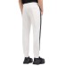 EMPORIO ARMANI PANTALONI JOGGER WHITE IN DOUBLE JERSEY DI MISTO COTONE CON BANDE BLACK CON LOGO LETTERING	