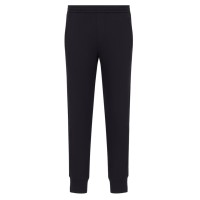 EMPORIO ARMANI PANTALONI JOGGER BLU NAVY IN DOUBLE JERSEY DI MISTO COTONE CON BANDE CON LOGO LETTERING