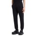 EMPORIO ARMANI PANTALONI JOGGER BLACK IN DOUBLE JERSEY DI MISTO COTONE CON BANDE CON LOGO LETTERING