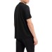 EMPORIO ARMANI T-SHIRT A MANICA CORTA BLACK REGULAR FIT CON COLLO LOGATO IN JERSEY MISTO LYOCELL ASV