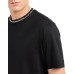 EMPORIO ARMANI T-SHIRT A MANICA CORTA BLACK REGULAR FIT CON COLLO LOGATO IN JERSEY MISTO LYOCELL ASV