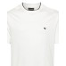 EMPORIO ARMANI T-SHIRT A GIROCOLLO WHITE IN MISTO LYOCELL A MANICA CORTA CON PATCH LOGO EAGLE BICOLOR	