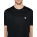 EMPORIO ARMANI T-SHIRT A GIROCOLLO BLUE IN MISTO LYOCELL A MANICA CORTA CON PATCH LOGO EAGLE BICOLOR	