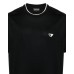 EMPORIO ARMANI T-SHIRT A GIROCOLLO BLACK IN MISTO LYOCELL A MANICA CORTA CON PATCH LOGO EAGLE BICOLOR 