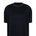 EMPORIO ARMANI T-SHIRT GIROCOLLO A MANICA CORTA BLUE IN LYOCELL CON LOGO LETTERING ALL OVER