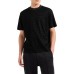 EMPORIO ARMANI T-SHIRT GIROCOLLO A MANICA CORTA BLACK IN LYOCELL CON LOGO LETTERING ALL OVER	