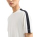 EMPORIO ARMANI T-SHIRT GIROCOLLO A MANICA CORTA WHITE IN JERSEY MISTO LYOCELL ASV CON BANDE BLACK CON LOGO LETTERING A RILIEVO	