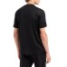 EMPORIO ARMANI T-SHIRT GIROCOLLO A MANICA CORTA BLACK IN JERSEY MISTO LYOCELL ASV CON BANDE CON LOGO LETTERING A RILIEVO 