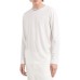 EMPORIO ARMANI MAGLIA A MANICA LUNGA WHITE CON COLLO LOGATO IN JERSEY MISTO LYOCELL ASV