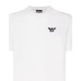 EMPORIO ARMANI T-SHIRT GIROCOLLO IN COTONE WHITE A MANICA CORTA CON LOGO RICAMATO BLACK