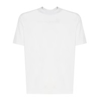 EMPORIO ARMANI T-SHIRT IN COTONE A MANICA CORTA WHITE CON LOGO LETTERING TONO SU TONO	