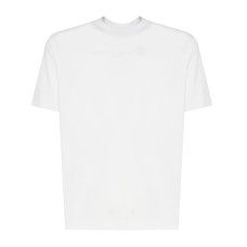 EMPORIO ARMANI T-SHIRT IN COTONE A MANICA CORTA WHITE CON LOGO LETTERING TONO SU TONO	