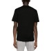 EMPORIO ARMANI T-SHIRT IN COTONE A MANICA CORTA BLACK CON LOGO LETTERING TONO SU TONO	