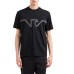 EMPORIO ARMANI T-SHIRT GIROCOLLO A MANICA CORTA REGULAR FIT BLACK IN JERSEY HEAVY CON RICAMO LOGO EAGLE A RILIEVO ASV