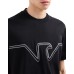 EMPORIO ARMANI T-SHIRT GIROCOLLO A MANICA CORTA REGULAR FIT BLACK IN JERSEY HEAVY CON RICAMO LOGO EAGLE A RILIEVO ASV