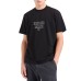 EMPORIO ARMANI T-SHIRT REGULAR FIT A MANICA CORTA BLACK IN JERSEY HEAVY CON RICAMO LOGO LETTERING A RILIEVO ASV