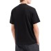 EMPORIO ARMANI T-SHIRT REGULAR FIT A MANICA CORTA BLACK IN JERSEY HEAVY CON RICAMO LOGO LETTERING A RILIEVO ASV