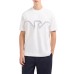 EMPORIO ARMANI T-SHIRT GIROCOLLO A MANICA CORTA REGULAR FIT WHITE IN JERSEY HEAVY CON RICAMO LOGO EAGLE A RILIEVO ASV