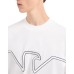 EMPORIO ARMANI T-SHIRT GIROCOLLO A MANICA CORTA REGULAR FIT WHITE IN JERSEY HEAVY CON RICAMO LOGO EAGLE A RILIEVO ASV