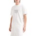 EMPORIO ARMANI T-SHIRT REGULAR FIT A MANICA CORTA WHITE IN JERSEY HEAVY CON RICAMO LOGO LETTERING A RILIEVO ASV	