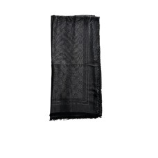 BORBONESE MAXI FOULARD NERO JACQUARD VITI IN LANA 