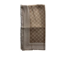 BORBONESE MAXI FOULARD TORTORA JACQUARD VITI IN LANA 