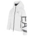 EA7 EMPORIO ARMANI BOMBER JACKET OVERSIZE CON CAPPUCCIO IN TESSUTO TECNICO WHITE E MAXI LOGO LETTERING BLACK