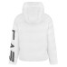 EA7 EMPORIO ARMANI BOMBER JACKET OVERSIZE CON CAPPUCCIO IN TESSUTO TECNICO WHITE E MAXI LOGO LETTERING BLACK